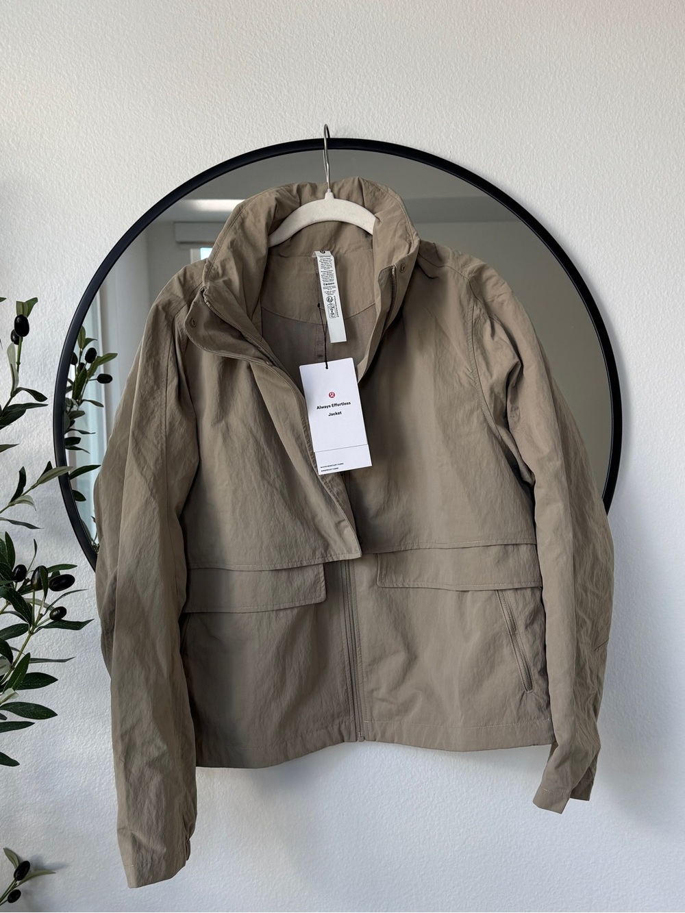 Lululemon Always Effortlessly Nylon Jacket Tan Oak Brown 12